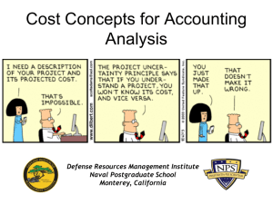 Cost Concepts and Analysis