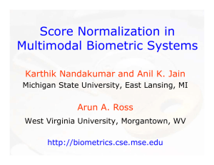 Score Normalization in Multimodal Biometric Systems