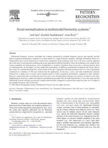 Score normalization in multimodal biometric systems