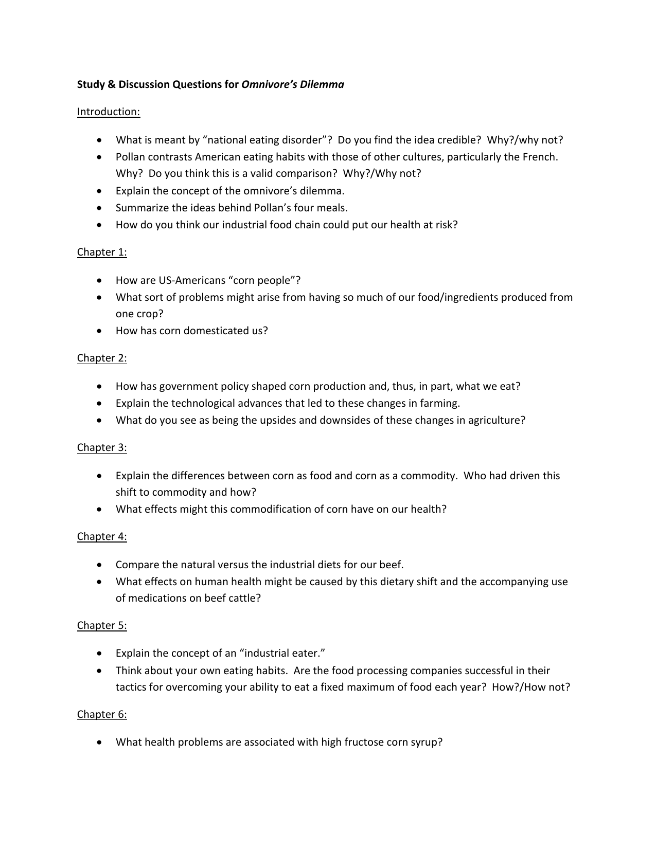 The Omnivore #39 s Dilemma Worksheet Answers Studying Worksheets