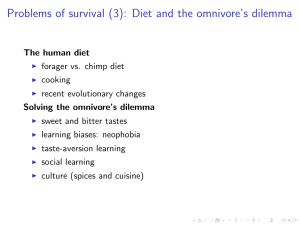 (3): Diet and the omnivore's dilemma