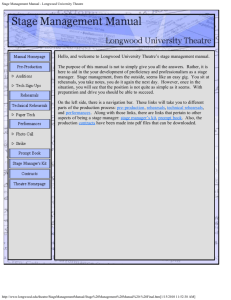 Stage Management Manual - Longwood University Theatre