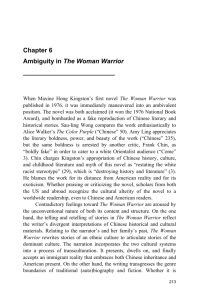 Chapter 6 Ambiguity in The Woman Warrior