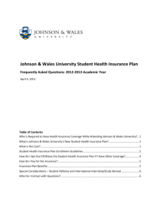 Johnson & Wales University Student Health Insurance Plan