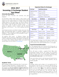 JWU Exchange Student Fact Sheet