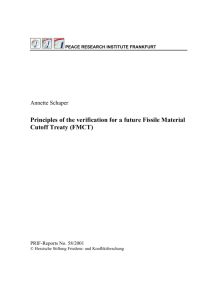 Principles of the verification for a future Fissile Material Cutoff Treaty