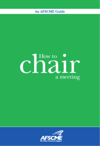 How to Chair a Meeting