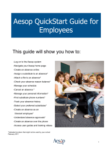 Aesop QuickStart Guide for Employees