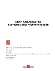 NENA Call Answering Standard/Model Recommendation