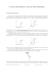 I. Vectors and Geometry in Two and Three Dimensions