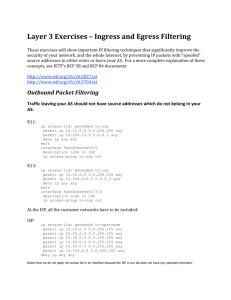 Layer 3 Exercises – Ingress and Egress Filtering