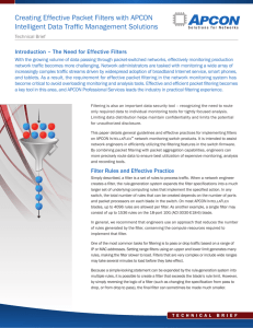 Create Effective Packet Filters with APCON Traffic Management