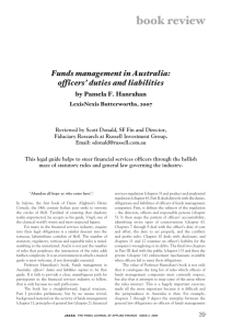 Funds management in Australia: officers' duties and liabilities