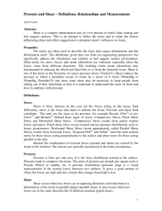 Pressure and Shear – Definitions, Relationships and Measurements