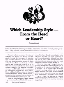Which Leadership Style From the Head or Heart?