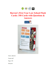 Barron's First Year Law School Flash Cards 350 Cards with