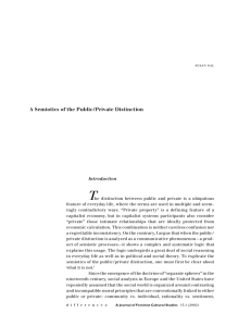 "A Semiotics of the Public / Private Distinction," by