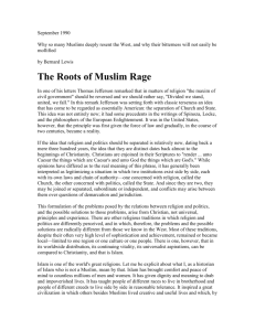 The Roots of Muslim Rage - Blogs @ Brandeis University