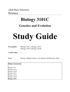 Biology 3101C Study Guide 2005-06