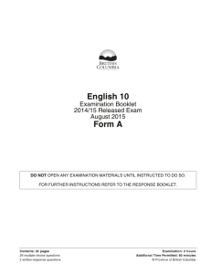 English 10 Form A - Ministry of Education