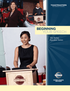 beginning your speech - District 14 Toastmasters