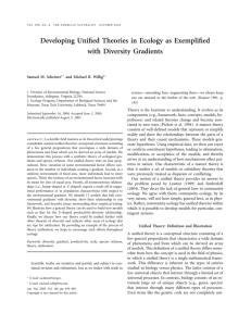 Developing Unified Theories in Ecology as Exemplified with