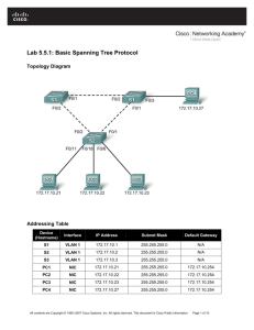 Lab 5.5.1: Basic Spanning Tree Protocol
