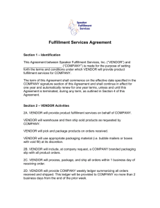 Fulfillment Services Agreement