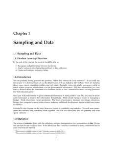 Sampling and Data - Arkansas State University