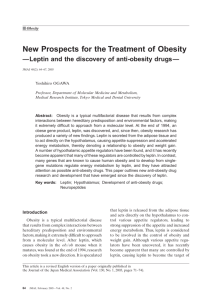 New Prospects for the Treatment of Obesity —Leptin and the