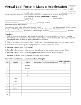 Newton's 2nd Law Problems Worksheet - Science