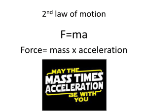 Force= mass x acceleration