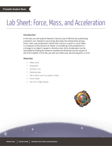 Lab Sheet: Force, Mass, and Acceleration