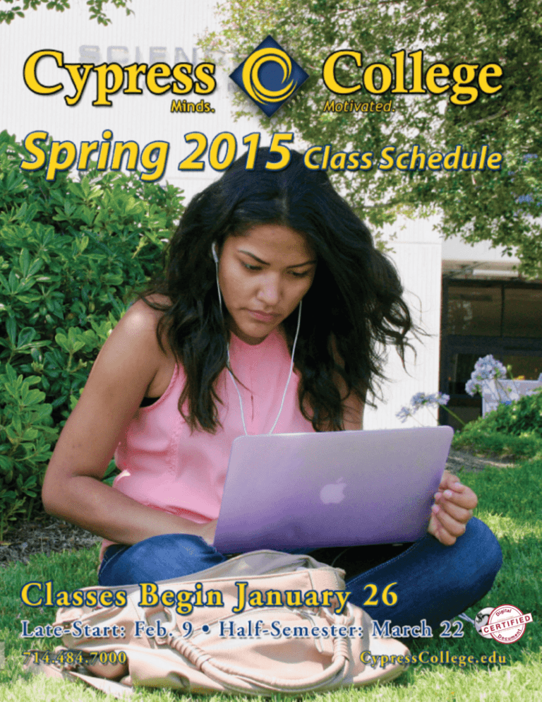 Cypress College 2015 Spring Class Schedule