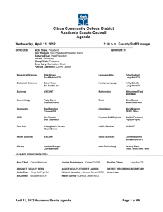Citrus Community College District Academic Senate Council Agenda