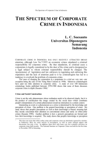The spectrum of corporate crime in Indonesia