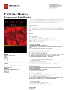 Forbidden Desires Deviance and Social Control