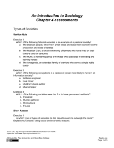 An Introduction to Sociology Chapter 4 assessments