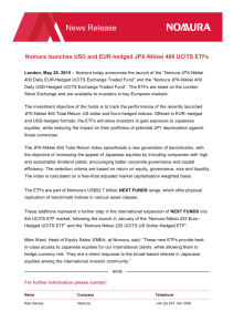 News Release Nomura International plc Nomura launches USD and