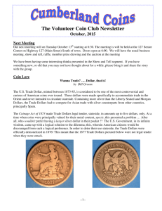 The Volunteer Coin Club Newsletter