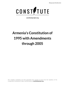 Armenia's Constitution of 1995 with Amendments through 2005