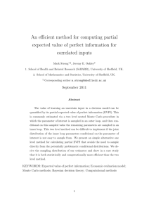 An efficient method for computing partial expected value of perfect