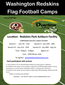 Washington Redskins Flag Football Camps