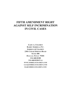 fifth amendment right against self incrimination in civil cases