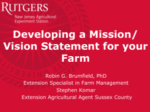 Developing a Mission/ Vision Statement for your Farm