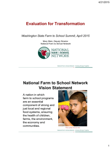 Evaluation for Transformation National Farm to School Network