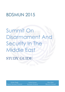 Summit On Disarmament and Security In The Middle East