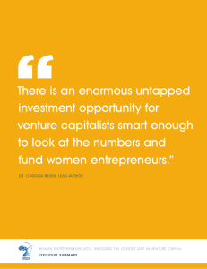 Women Entrepreneurs 2014: Bridging the Gender Gap in Venture