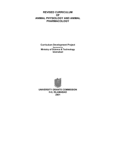 revised curriculum of animal physiology and animal pharmacology