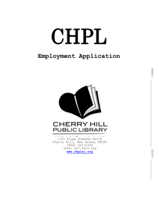 Employment Application - Cherry Hill Public Library